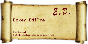 Ecker Dóra névjegykártya