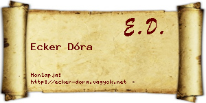 Ecker Dóra névjegykártya